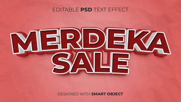 Text Effect of Merdeka Sale Indonesia Independence Day Editable for Title, Copy, Poster, Event, Marketing, 3D Text, Caption, Style psd