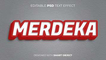 Text Effect of Merdeka Indonesia Independence Day Editable for Title, Copy, Poster, Event, Marketing, 3D Text, Caption, Style psd
