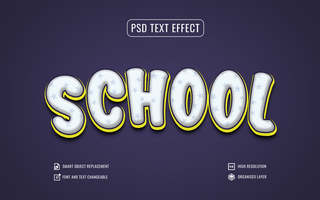 back to school text effect in a 3d style psd
