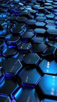 llustration space center radial placeholder abstract blue technology hexagonal background photo