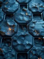 llustration space center radial placeholder abstract blue technology hexagonal background photo