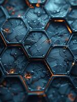 llustration space center radial placeholder abstract blue technology hexagonal background photo