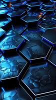 llustration space center radial placeholder abstract blue technology hexagonal background photo