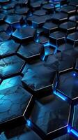 llustration space center radial placeholder abstract blue technology hexagonal background photo