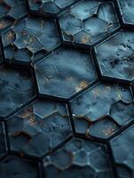 llustration space center radial placeholder abstract blue technology hexagonal background photo