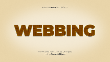 Editable Webbing Photoshop Text Effect psd