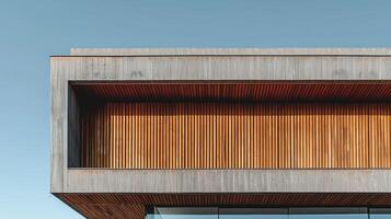 Architectural detail of a modern facade with overlapping panels photo