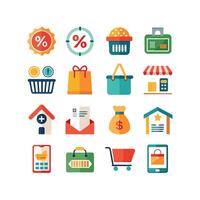 Retail and Shopping Icon Set Collection Illustration vector