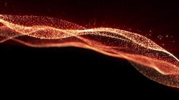 Abstract glowing digital cyber wave composed of magic dust particles and shiny dots. Sparkling bright stars particles with wave energy. seamless loop. video