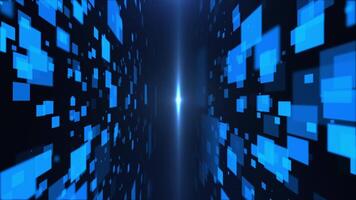 Abstract scene of futuristic cyber world, sci-fi grid, technology glowing surface, neon night scene, digital science background 4K animation, seamless loop, virtual reality concept. video