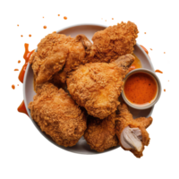 Fried Chicken with Dipping Sauces png