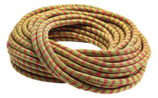 Green, red, and yellow striped rope coiled, cut out - stock png. png