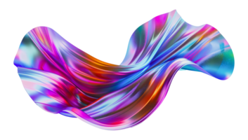 Abstract iridescent fabric flowing in a dynamic swirl png