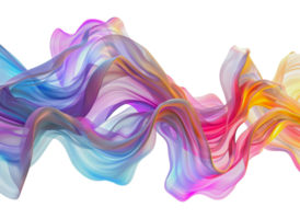 Abstract iridescent flowing fabric rendered in high fidelity png
