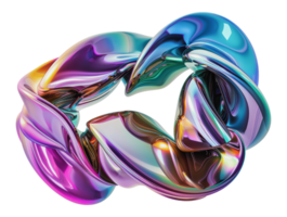 Iridescent abstract form twisted and intertwined, cut out - stock png. png