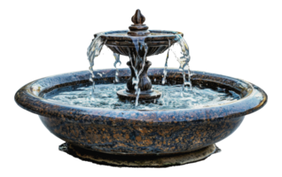 Stone water fountain with spout and basin, cut out - stock png. png