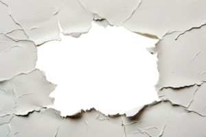 Torn white paper with a square hole in the center, cut out - stock png. png