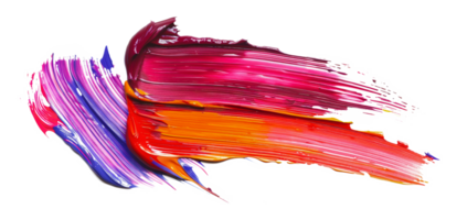 Colorful paint brushstrokes, cut out - stock png. png