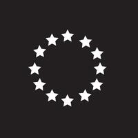 The wreath of stars of EU icon. Circle of gray stars or EU flag. European Union icon vector