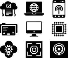 set of technology icon. technology, digital, background, business, network, data, abstract, futuristic, information vector
