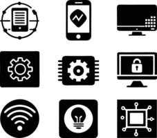 set of technology icon. technology, digital, background, business, network, data, abstract, futuristic, information vector