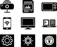 set of technology icon. technology, digital, background, business, network, data, abstract, futuristic, information vector