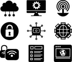 set of technology icon. technology, digital, background, business, network, data, abstract, futuristic, information vector