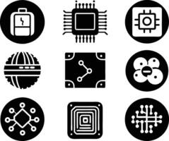 set of technology icon. technology, digital, background, business, network, data, abstract, futuristic, information vector