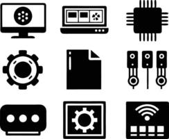 set of technology icon. technology, digital, background, business, network, data, abstract, futuristic, information vector
