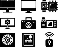 set of technology icon. technology, digital, background, business, network, data, abstract, futuristic, information vector
