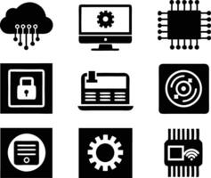 set of technology icon. technology, digital, background, business, network, data, abstract, futuristic, information vector