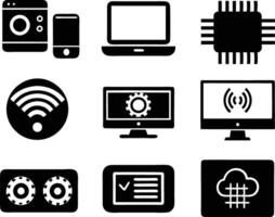 set of technology icon. technology, digital, background, business, network, data, abstract, futuristic, information vector