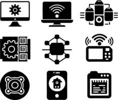 set of technology icon. technology, digital, background, business, network, data, abstract, futuristic, information vector