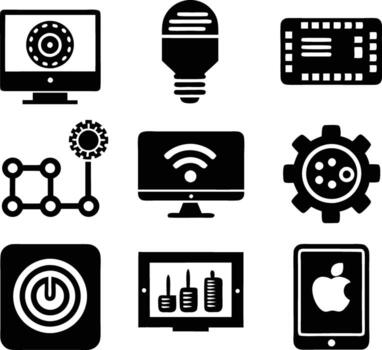 set of technology icon. technology, digital, background, business, network, data, abstract, futuristic, information vector
