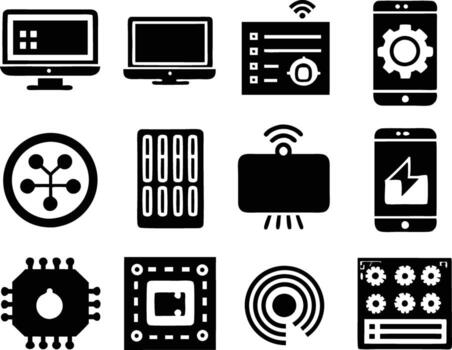set of technology icon. technology, digital, background, business, network, data, abstract, futuristic, information vector