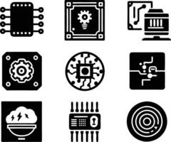 set of technology icon. technology, digital, background, business, network, data, abstract, futuristic, information vector