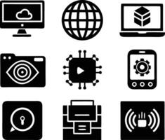set of technology icon. technology, digital, background, business, network, data, abstract, futuristic, information vector