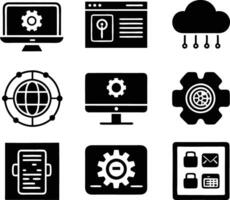 set of technology icon. technology, digital, background, business, network, data, abstract, futuristic, information vector