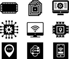 set of technology icon. technology, digital, background, business, network, data, abstract, futuristic, information vector