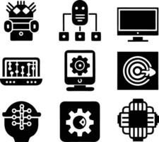 set of technology icon. technology, digital, background, business, network, data, abstract, futuristic, information vector