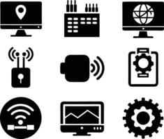 set of technology icon. technology, digital, background, business, network, data, abstract, futuristic, information vector
