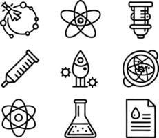 set of science icon . science, technology, research, medical, chemistry, background, innovation vector