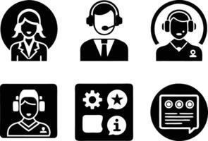 set of Customer service and support icon. support, service, help, business, customer, technology, call, online, contact vector