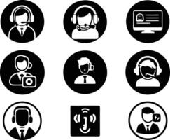 set of Customer service and support icon. support, service, help, business, customer, technology, call, online, contact vector