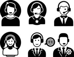 set of Customer service and support icon. support, service, help, business, customer, technology, call, online, contact vector