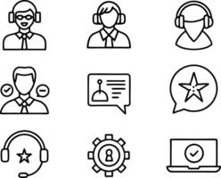 set of Customer service and support icon. support, service, help, business, customer, technology, call, online, contact vector