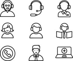 set of Customer service and support icon. support, service, help, business, customer, technology, call, online, contact vector
