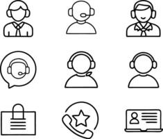 set of Customer service and support icon. support, service, help, business, customer, technology, call, online, contact vector