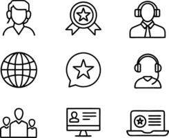 set of Customer service and support icon. support, service, help, business, customer, technology, call, online, contact vector
