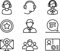 set of Customer service and support icon. support, service, help, business, customer, technology, call, online, contact vector